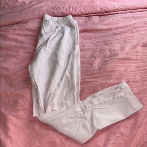 Pink Leggings with Elastic Waistband and Tapered Ankles